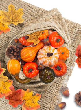 Halloween Decoration Bubble Fake Pumpkin Maple Pine Cones Se