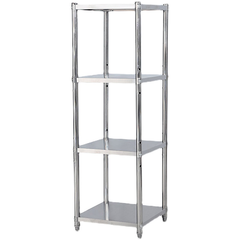 不锈钢厨房置物架三多层落地方形夹缝四收纳锅盆架放杂物菜架子