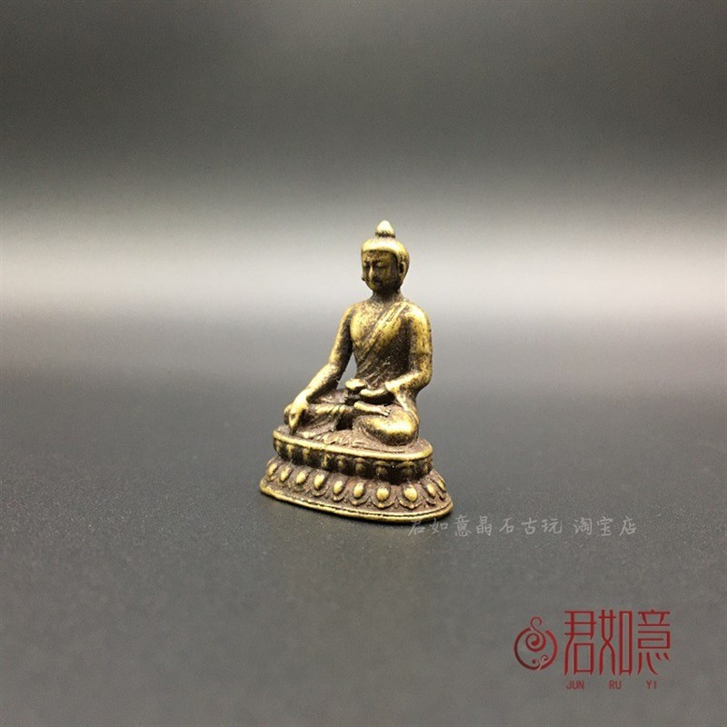 小铜佛像尼泊尔手工纯铜佛像空心小寸佛口袋佛像药师佛复古黄铜佛