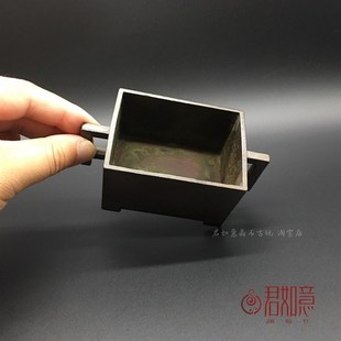 仿古包浆做旧工艺 全铜马槽香炉摆件铜方形宣德炉铜香炉熏香炉