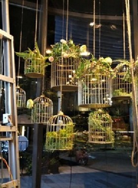 婚庆铁艺鸟笼橱窗摆件装饰品展示架软装样板房摆件装饰花摄影道具