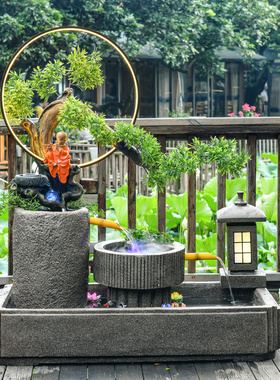 庭院流水生财摆件喷泉招财循环水景观新中式装饰阳台花园造景鱼池