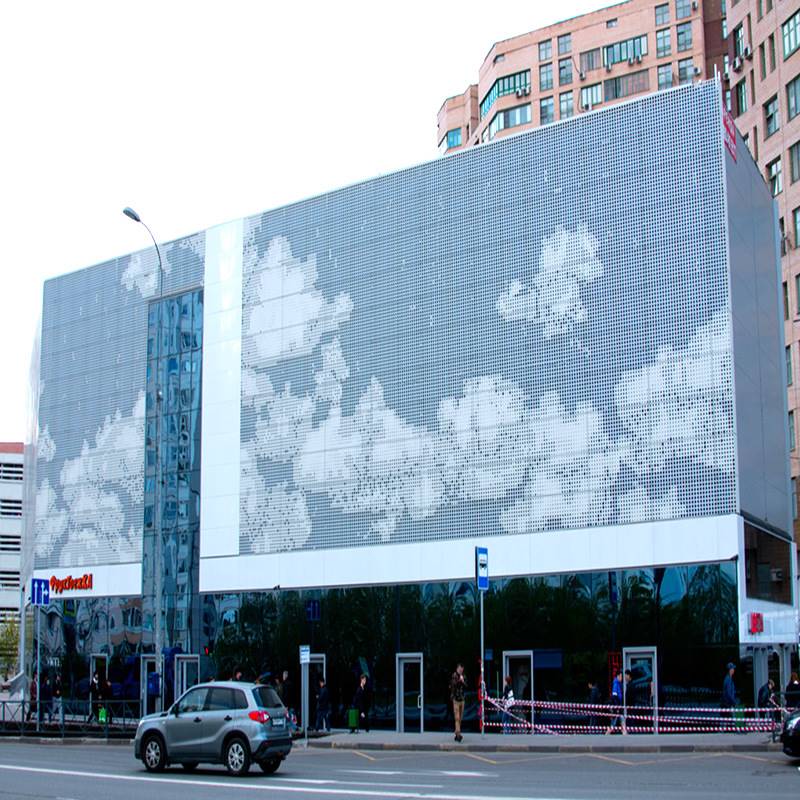新品销彩绘冲孔铝单板幕墙装饰镂空雕花造型门头铝V板圆孔铝天花