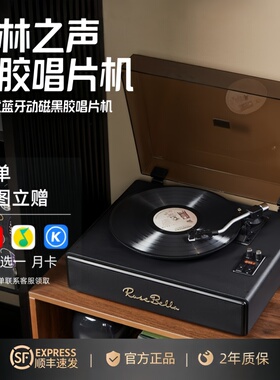 德国柏林之声蓝牙音响动磁黑胶唱片机留声机USB蓝牙收音机录音