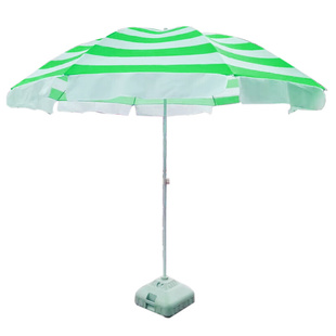 定制绿白条纹太阳伞沙滩伞拍摄道具太阳伞户外遮阳大型圆伞印字