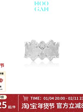 【圣诞礼物】HOOGAH「蕾丝系列」手工花边蕾丝戒指小众925银