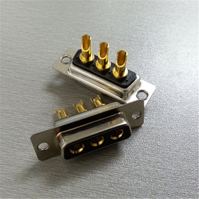 优质大电流D-SUB3W3焊线式母头连接器矩形D型3孔接口电源接线母座