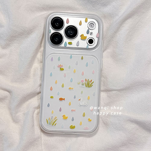 适用于iPhone雨滴鸭子手机壳