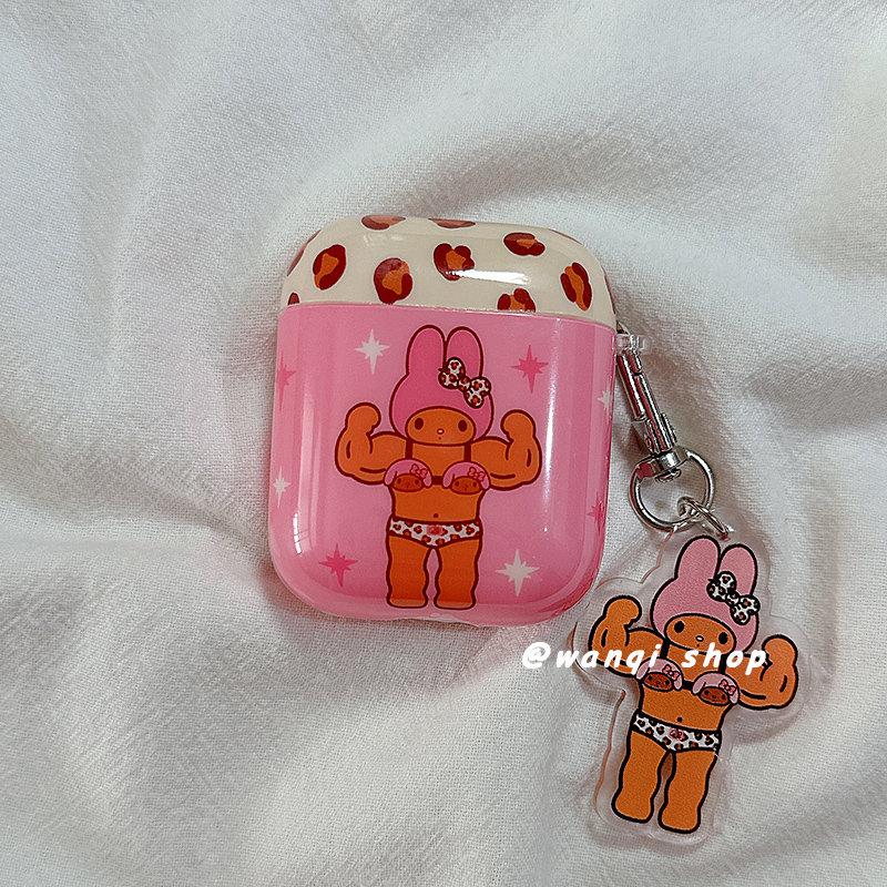 趣味肌肉比基尼美乐蒂适用苹果AirPodspro3蓝牙耳机保护套保护壳AirPods2全包软壳pro2硅胶三代第四代耳机盒