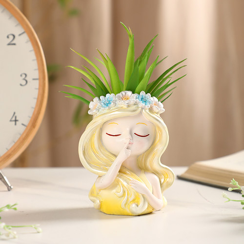 仙女花盆可爱卡通女孩盆栽北欧风