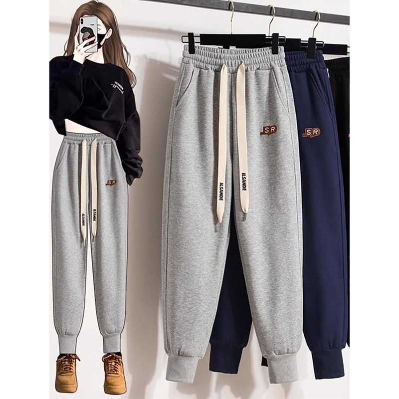 清仓捡漏加绒加厚束脚运动裤女秋冬季大码宽松显瘦休闲哈伦卫裤子,女装/女士精品,大码裤装,淘宝优惠券,粉丝福利购,淘宝优惠卷