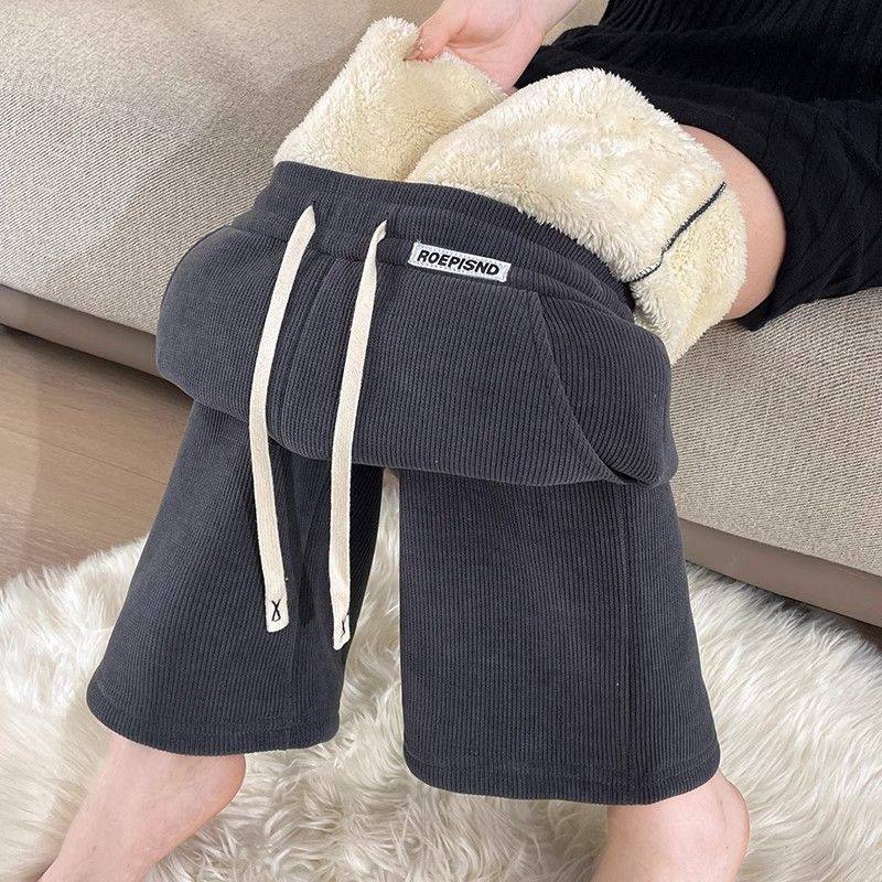 清仓捡漏加绒加厚阔腿裤女士秋冬季羊羔绒窄版雪尼尔直筒休闲裤子,女装/女士精品,大码裤装,淘宝优惠券,粉丝福利购,淘宝优惠卷