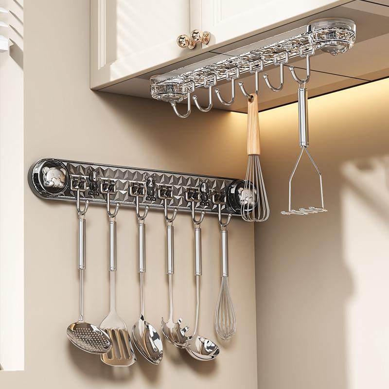 厨房柜下吸盘挂钩免打孔浴室卫生间门后壁挂轻奢强力承重一排粘钩,收纳整理,挂钩/粘钩,淘宝优惠券,粉丝福利购,淘宝优惠卷