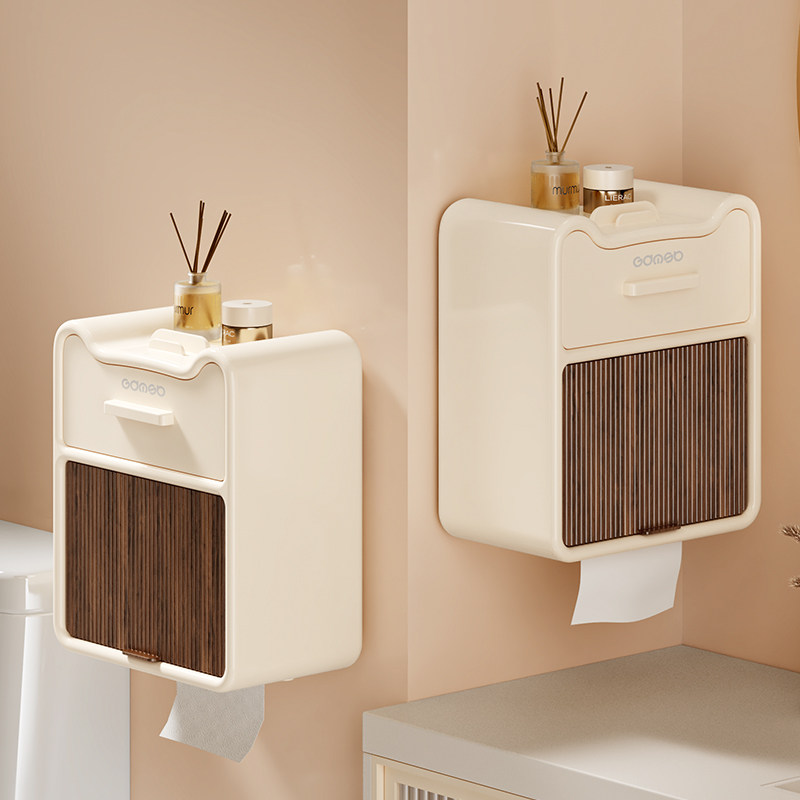 卫生间纸巾盒卷纸厕纸盒置物架浴室防水免打孔壁挂双层厕所抽纸盒,家庭/个人清洁工具,卷纸器/纸巾架,淘宝优惠券,粉丝福利购,淘宝优惠卷