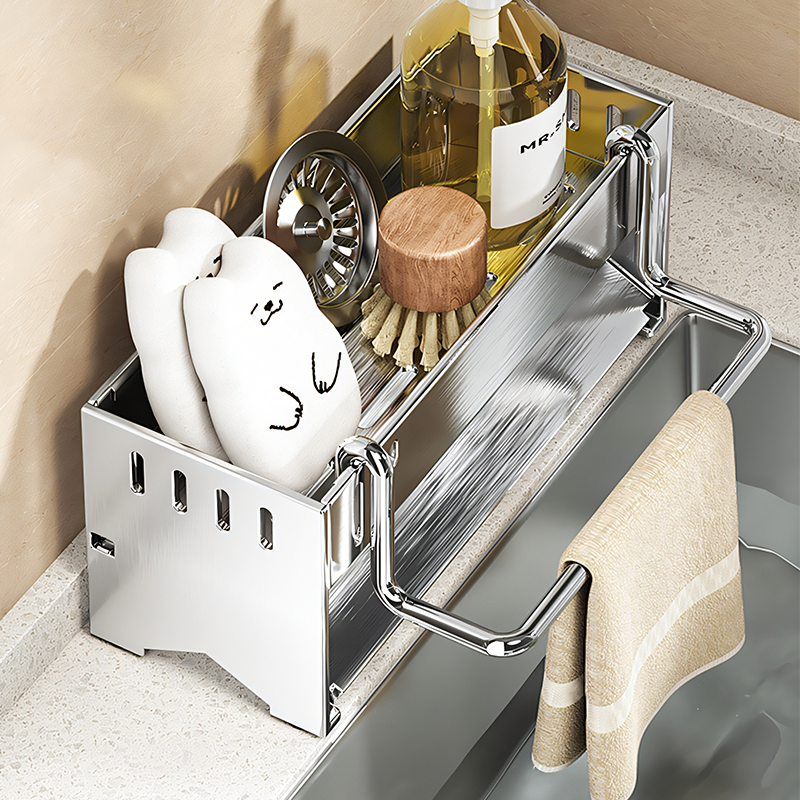 厨房水槽沥水海绵架置物架抹布架