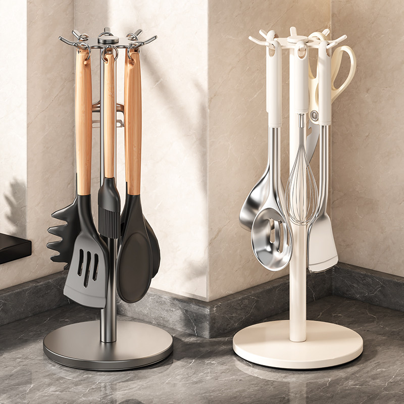 厨房锅铲架台面旋转挂钩家用置物架挂勺子铲子支架汤勺厨具收纳架,厨房/烹饪用具,厨房置物架/置物柜/角架,淘宝优惠券,粉丝福利购,淘宝优惠卷