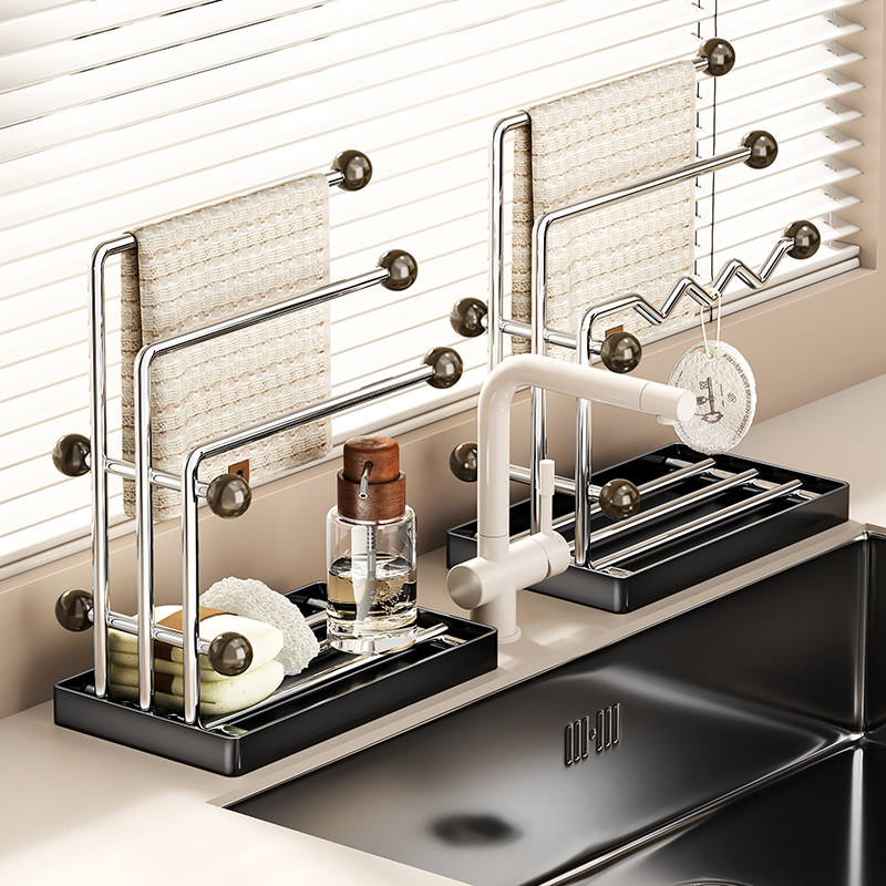 不锈钢抹布沥水架新款厨房置物架水槽通风透气洗碗布海绵擦收纳架,厨房/烹饪用具,厨房置物架/置物柜/角架,淘宝优惠券,粉丝福利购,淘宝优惠卷