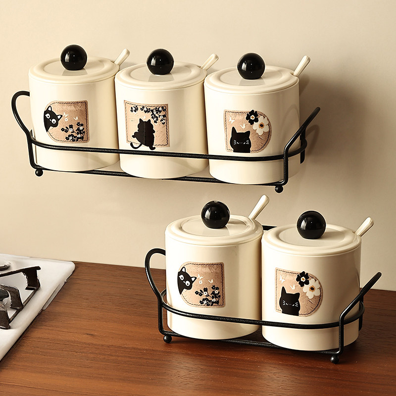 厨房家用壁挂调料盒收纳套装