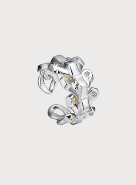 【文咏珊同款】机械飞升｜牵连ICEWALD赛博朋克脊骨设计钻石耳钉