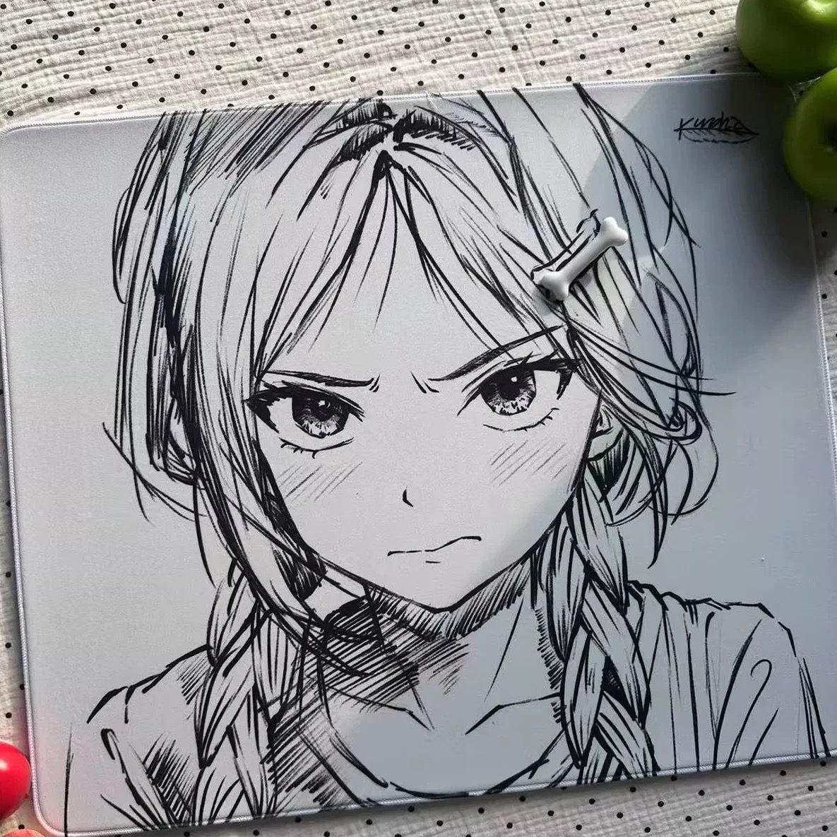 Kuroha Moment 片刻胶白色包边二次元游戏鼠标垫
