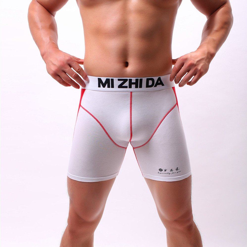 跨境男内裤紧身加长版运动内裤棉防磨腿平角裤大码长腿跑步底裤衩,女士内衣/男士内衣/家居服,男平角内裤,淘宝优惠券,粉丝福利购,淘宝优惠卷