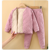 绵羊毛儿童秋冬棉袄棉裤 校服神器580G 保暖棉衣男女童内衣套装