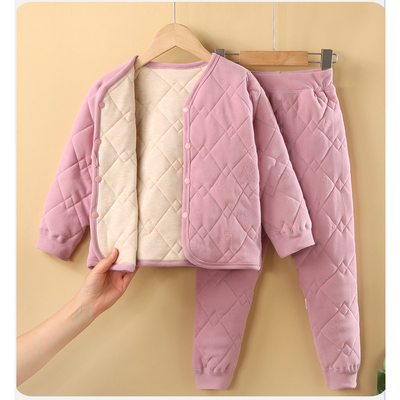 【校服神器580G】绵羊毛儿童秋冬棉袄棉裤保暖棉衣男女童内衣套装