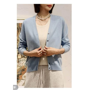 100%羊绒糖果色V领开衫