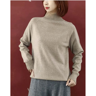 100%山羊绒百搭时尚半高领打底衫