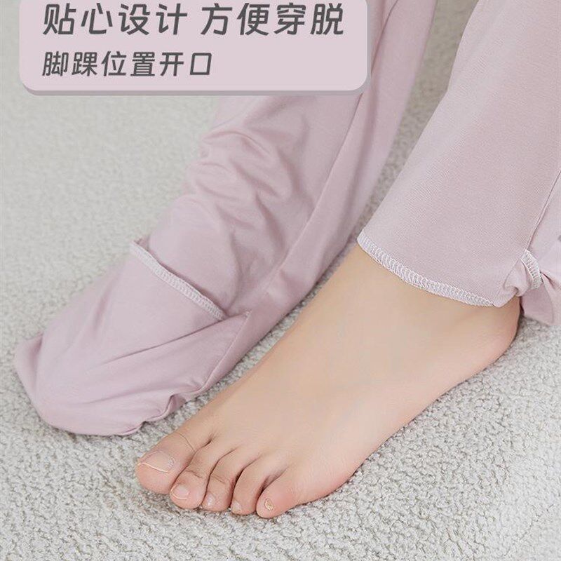极速护脚裤纯棉成人带脚套宽松薄款包脚护脚踝防冻月子女保暖连袜