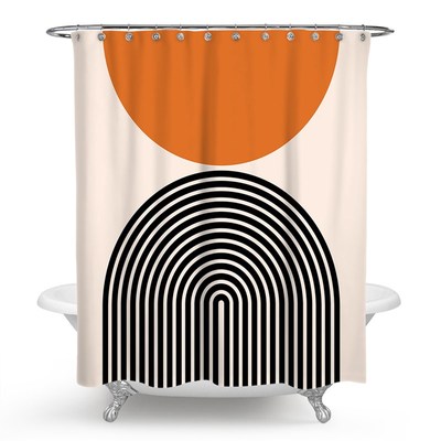 波普艺术几何浴帘防水防霉化妆室窗帘挂帘布帘隔断窗浴室帘简约