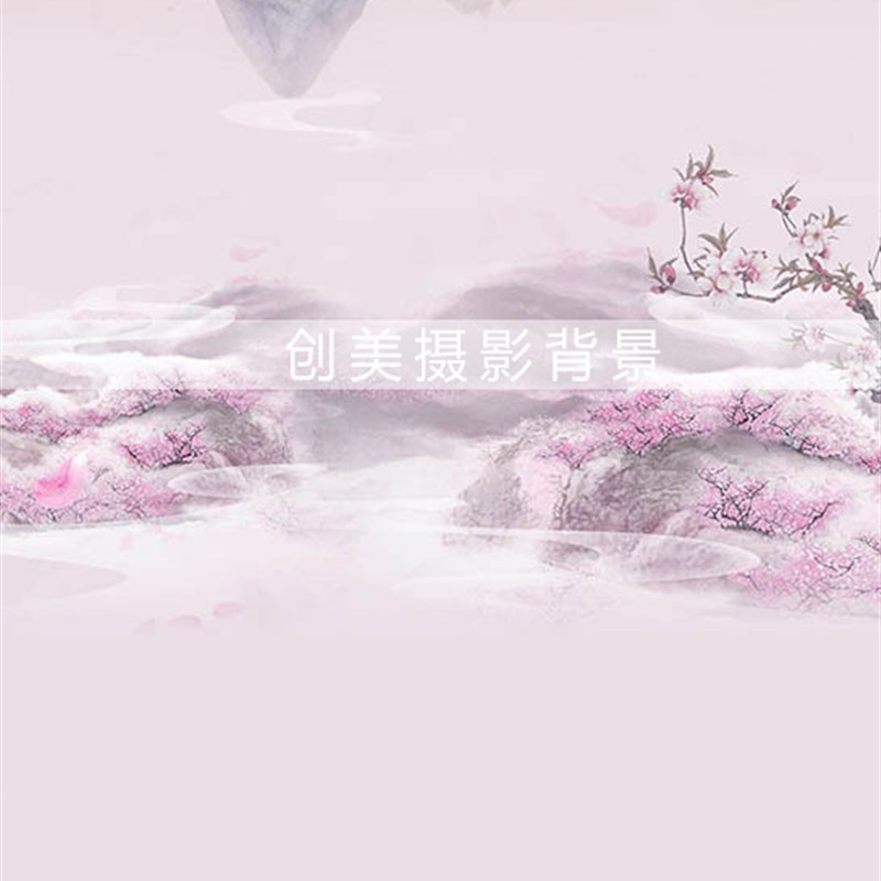 好货2020新桃花古装背景影楼古装喷绘背景古装写真背景古装摄影背
