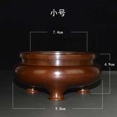 好货爆品苏工三足紫铜鬲式铜香炉家用室内复古熏香宣德立式供佛铜
