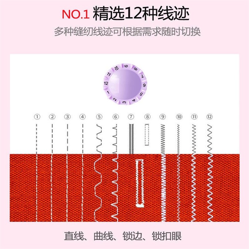 505A缝纫机全自动家用小型锁边机多功能简便台式吃厚迷你电裁缝机