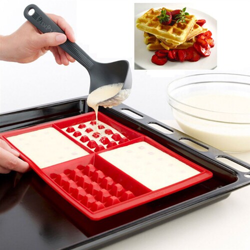 好货Silicone Baking Mold Waffle Mold Baking Tray DIY Module