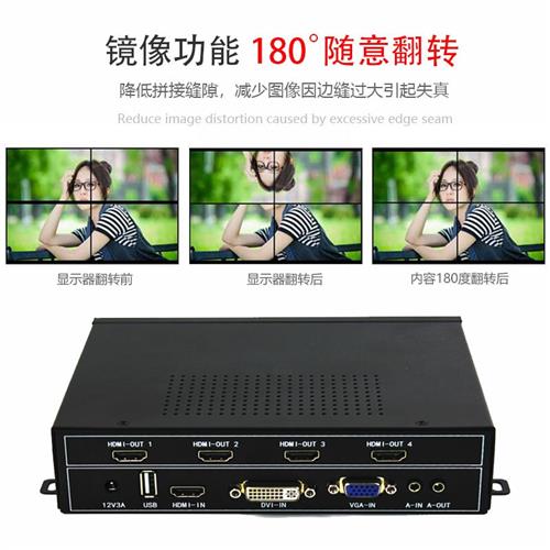 好货智能电视拼接屏控制1进4出影片图像显示器拼接屏投影机拼接控