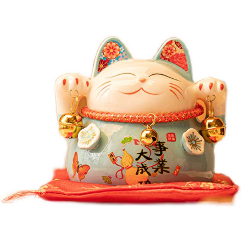 招财猫存钱罐日式创意小摆件陶瓷迷你店铺开业收银柜台可爱生日礼