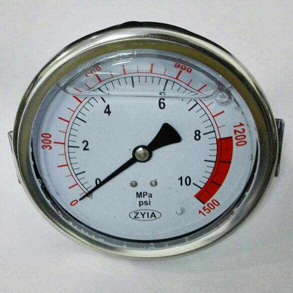 轴向带支架耐震充液压油压力表 YTN-100Z-U 1500psi  zyia