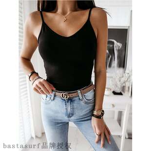 好货Explosive summer womens wear solid color shoulder strap