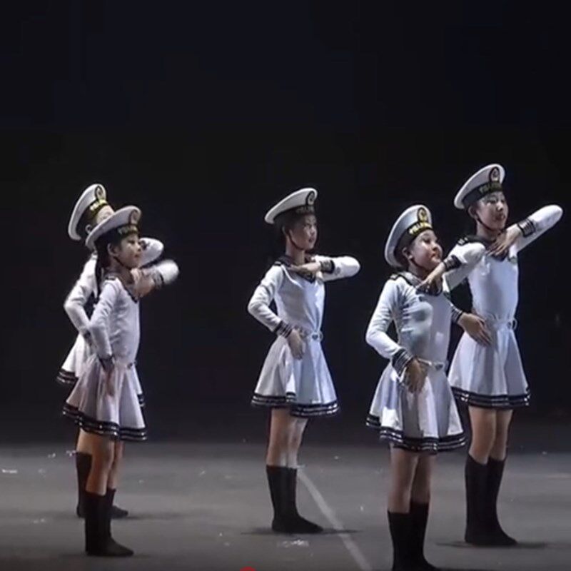 小荷风采小小水兵舞蹈表演服小海军水手服女童小学生合唱服演出服