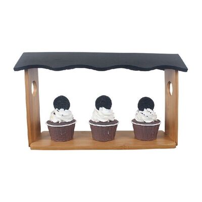 好货Wood House Type Cupcake Display Holders Home Kitchen Bak
