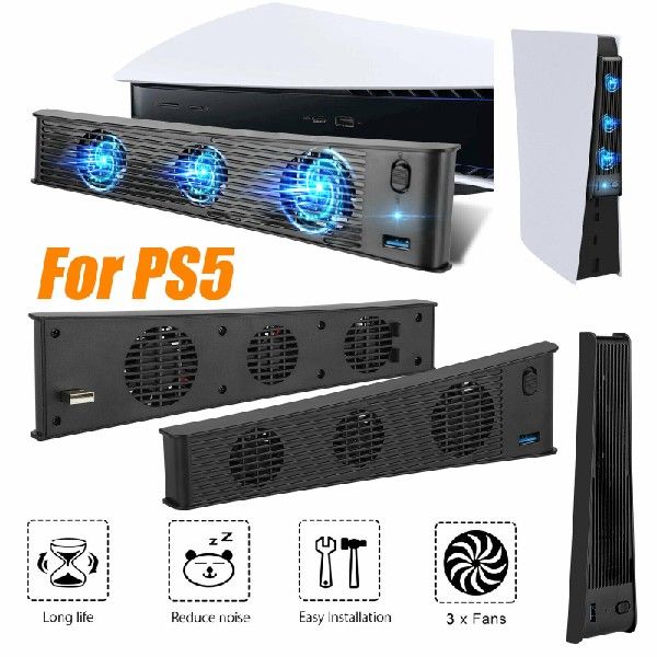 For PS5 PlayStation 5 Console Host Cooling Fan Cooler Game