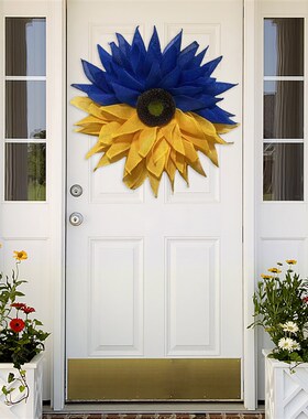 Yellow And Blue Sunflower Wreaths Yellow Blue Artificial