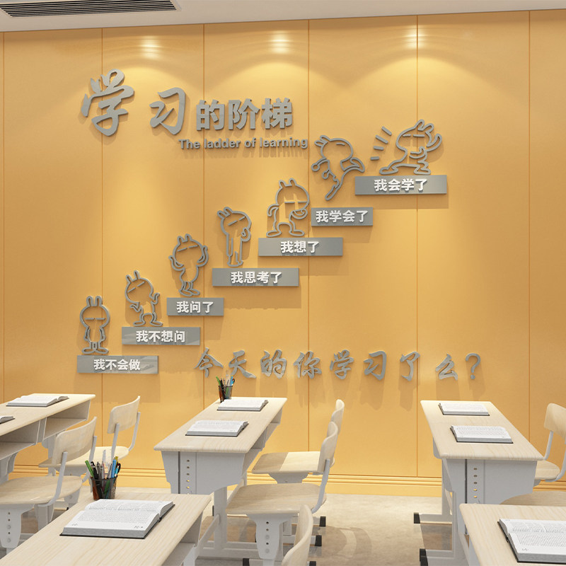 好货学习阶梯教室布置教室装修文化墙贴纸关怀班培训机构墙励志标