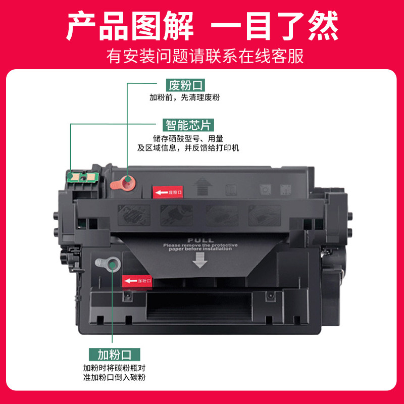 好货京呈适用惠普Q6511A硒鼓2420d 2400打印机墨盒2430n 2410墨粉