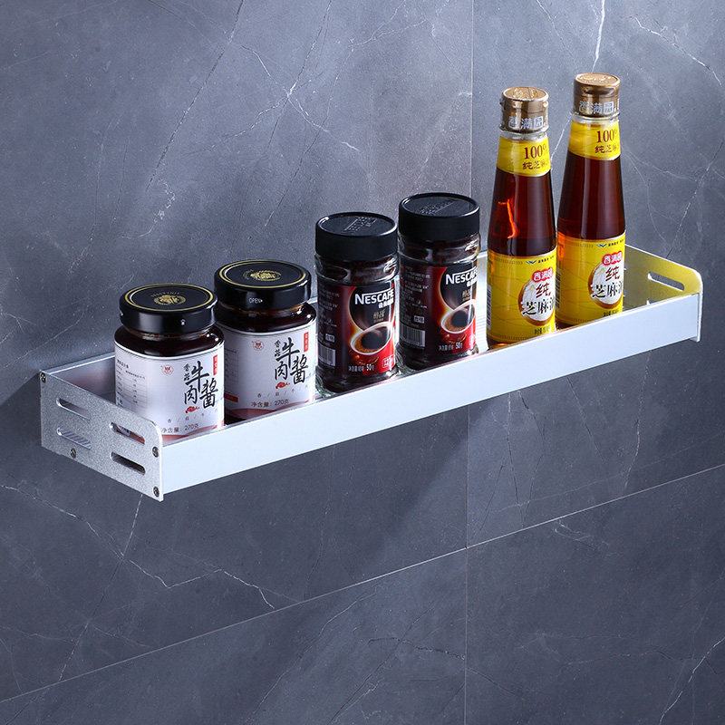 极速免打孔厨房调料品置物架子白色壁挂式窄款上下双层油盐挂墙面