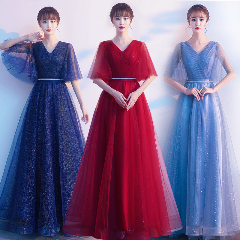 大码大合唱团演出服晚礼服连衣裙女主持人服装胖mm200斤显瘦长裙