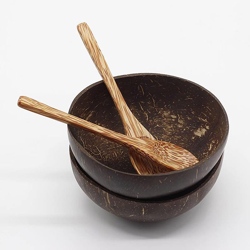 Natural Coconut Wood Spoon Bowls Coconut Palm Wood Scoop Cut 搬运/仓储/物流设备 其他吊具 原图主图