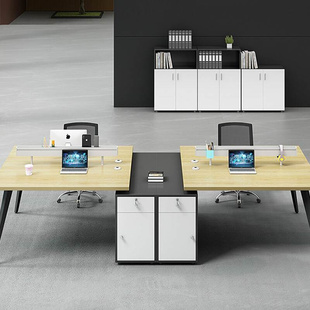 新款 职员办公桌员工位办公室家具双人电脑屏风246人位办公桌椅组