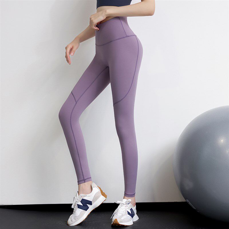 新品春秋款裸感无缝瑜伽裤加绒z运动紧身裤厚跑步外穿健身裤女高